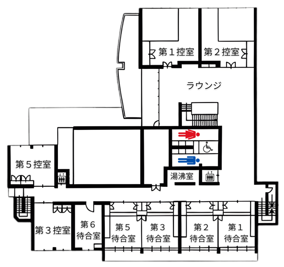 所沢市斎場の館内１階案内図